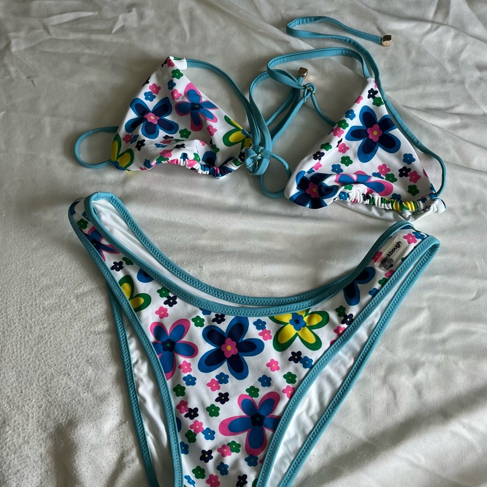 Blackbough Floral Bikini Set - Blue and White